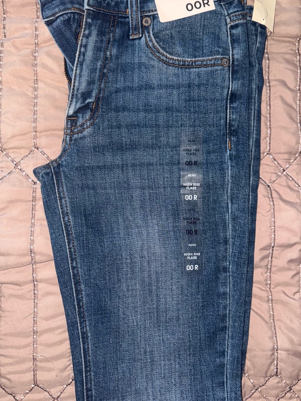 Aeropostale High-Rise Flare Jeans in Medium Blue Denim
